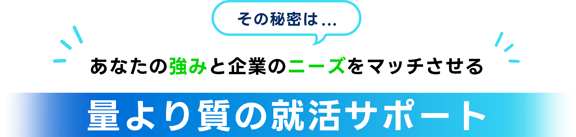 その秘密は…あなたの強みと企業のニーズをマッチさせる量より質の就活サポート